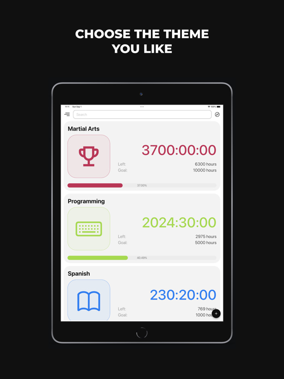 10000 Hours: Skill Tracker iPad screenshot 5 - Productivity app