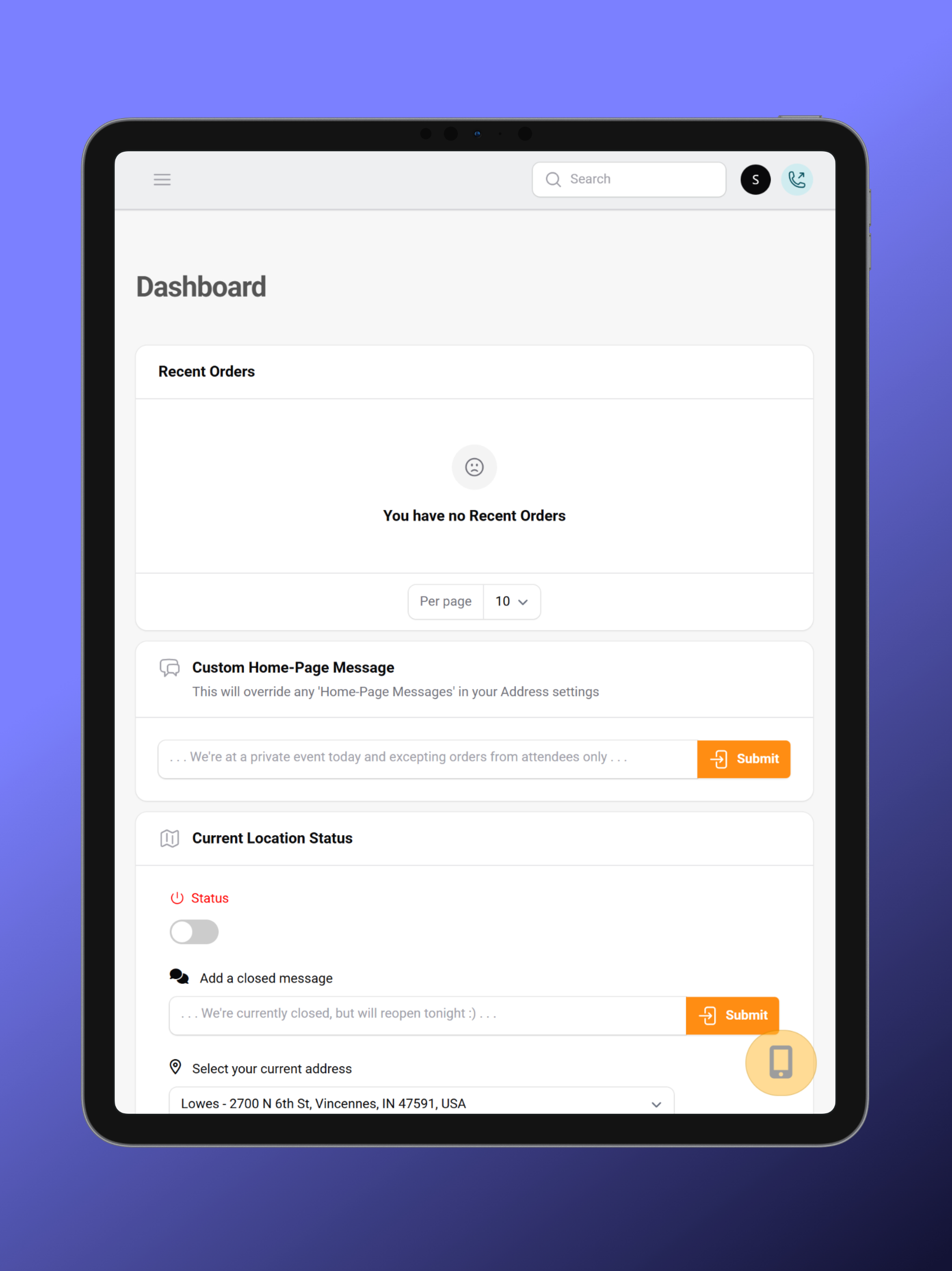 OrderUp App - Managing App screenshot 5