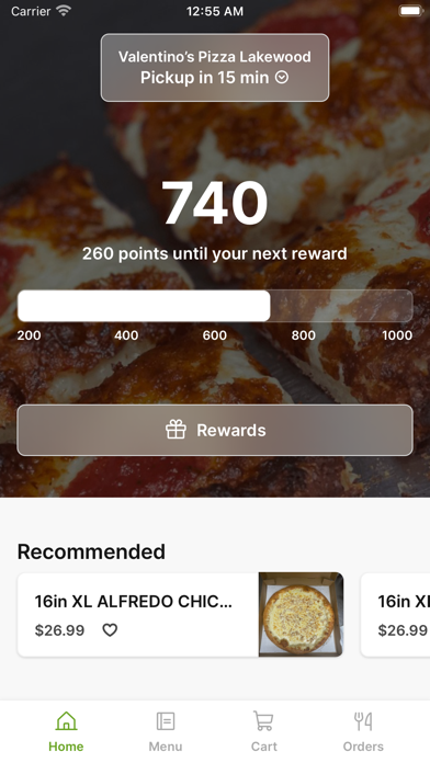 Valentino’s Pizza Lakewood iPhone screenshot 1 - Food & Drink app