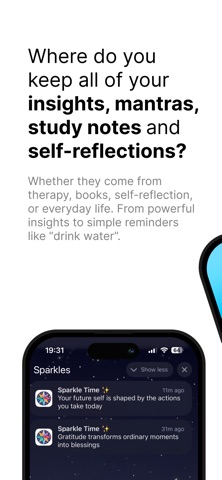 Sparkles - Insights Reminded iPhone screenshot