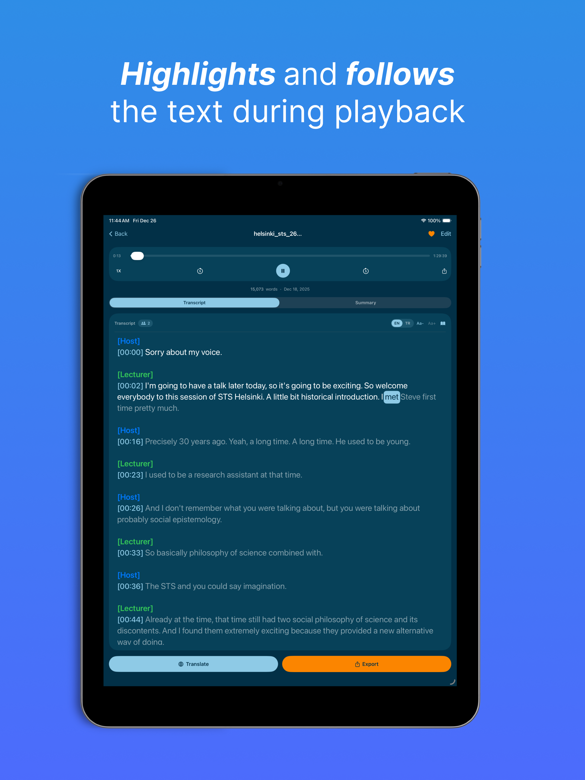 Transcribe Audio to Text VOXI