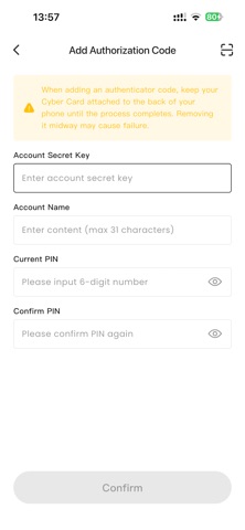 CyberCard iPhone screenshot