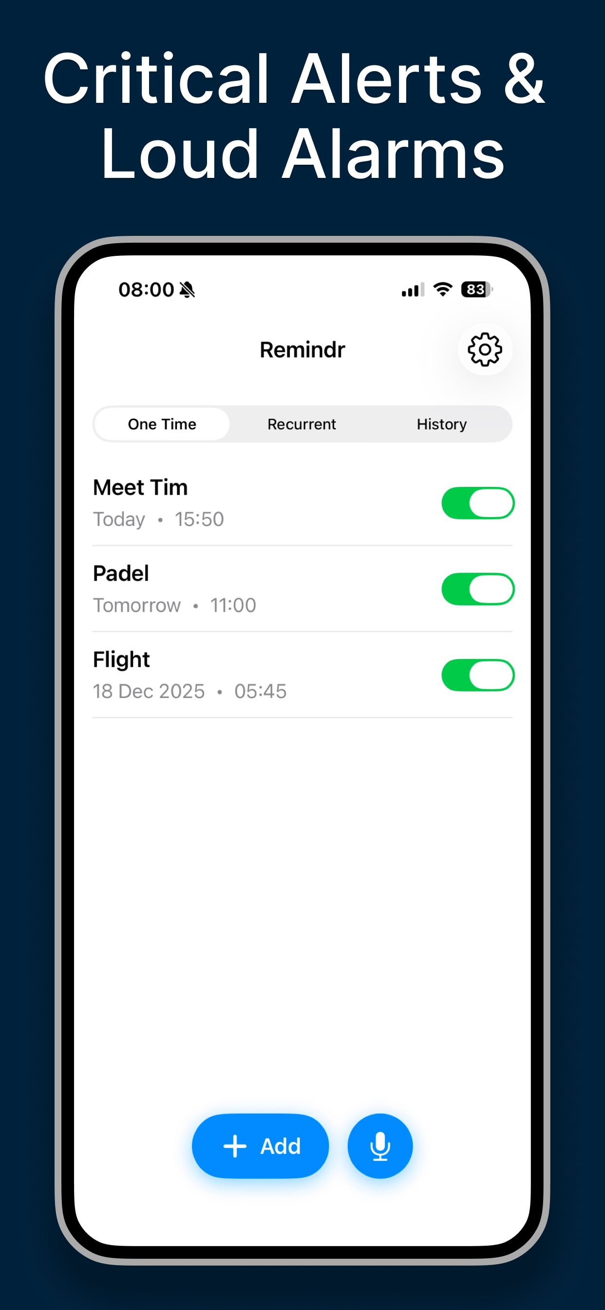 Remindr: Loud Alarm & Tasks