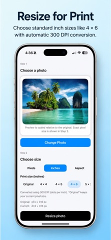 Resize Photo - Pixels & Print screenshot