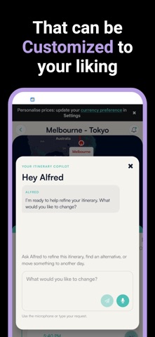 Alfred: AI Travel Planner iPhone screenshot