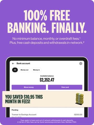 Varo Bank: Online Banking iPad screenshot