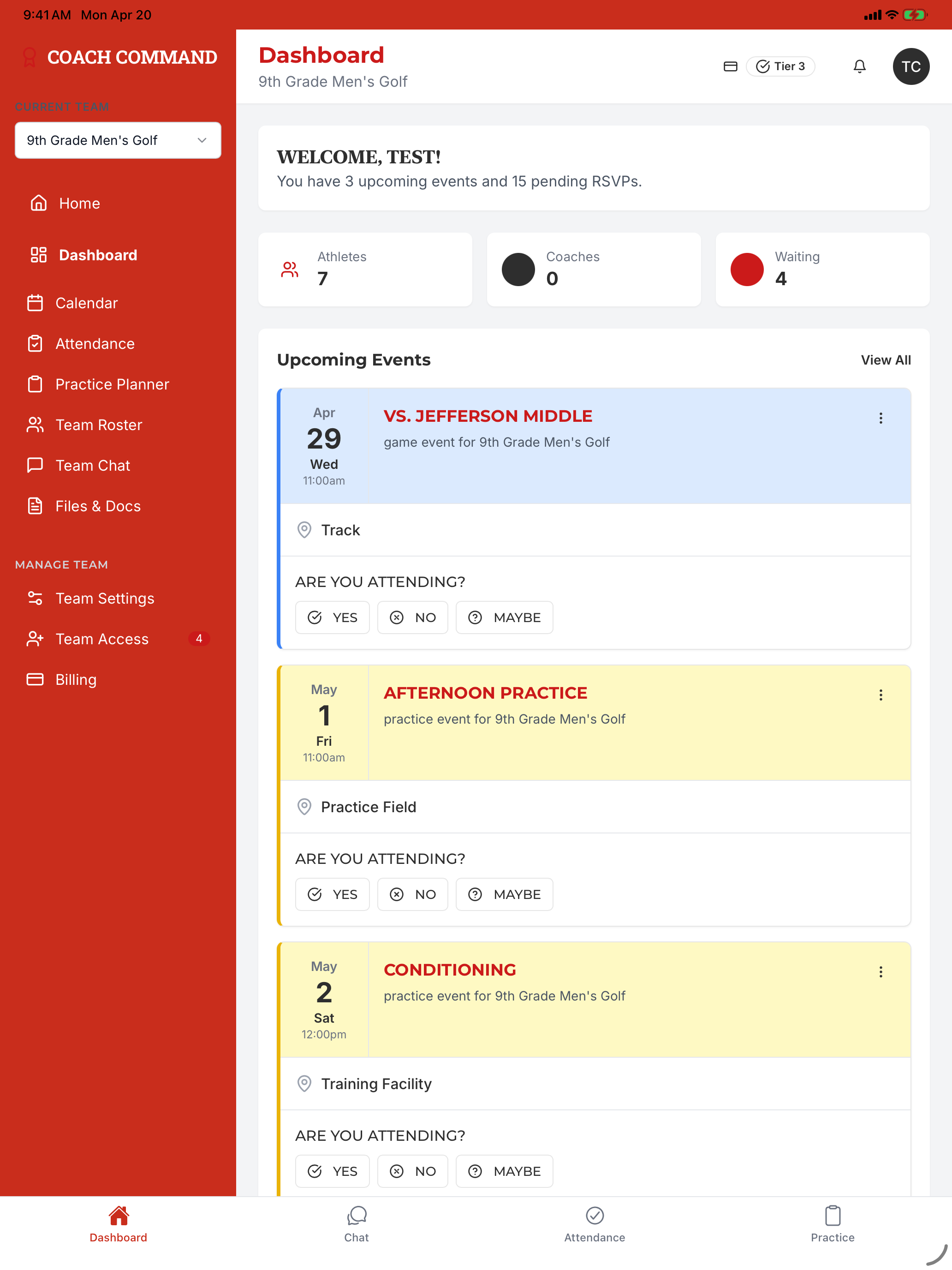 Coach Command App