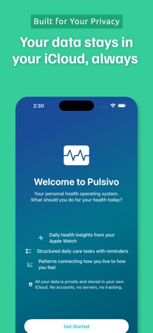 Pulsivo - Daily Health Planner iPhone screenshot