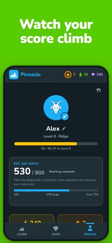 Pinnacle: SAT Prep iPhone screenshot