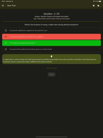 Dental Assistant Practice Test iPad screenshot