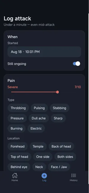 Migraine Diary: Log Headache screenshot 1