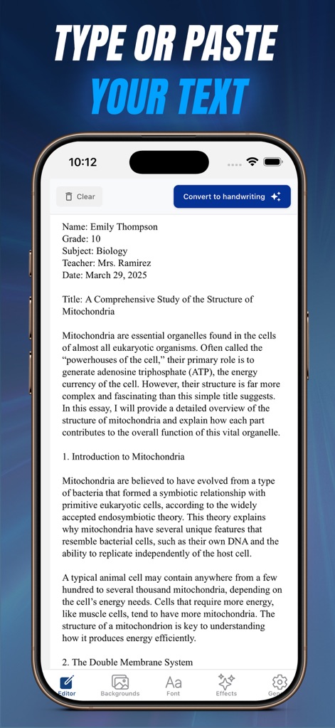 CursiveAI: Text to Handwriting - Productivity App | MWM
