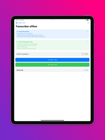 Tom: Transcribe Audio & Video iPad screenshot