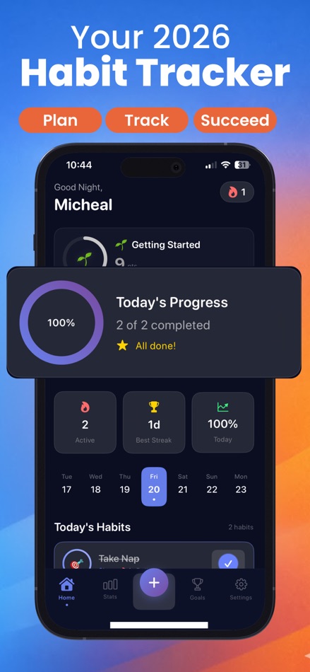#1. Habbit: Daily Habit Tracker (iOS) By: Keyur Kyada