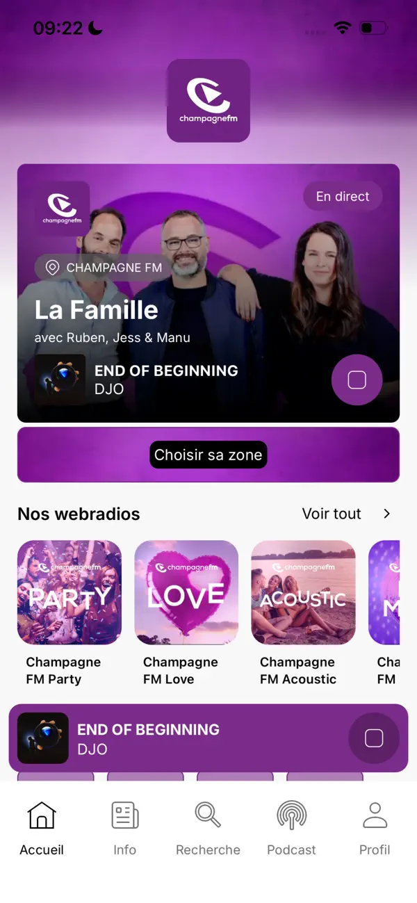 Screenshot #1 pour CHAMPAGNE FM Officiel