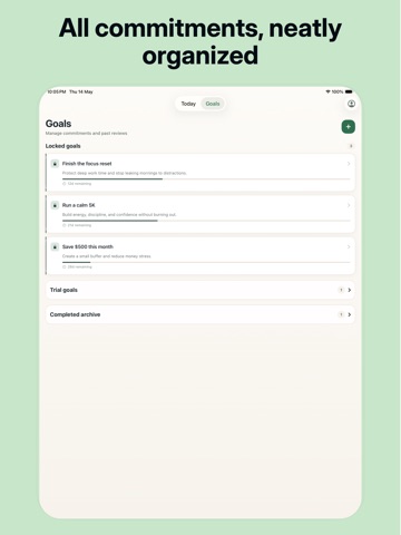 GoalLock: Goal & Habit Tracker iPad screenshot