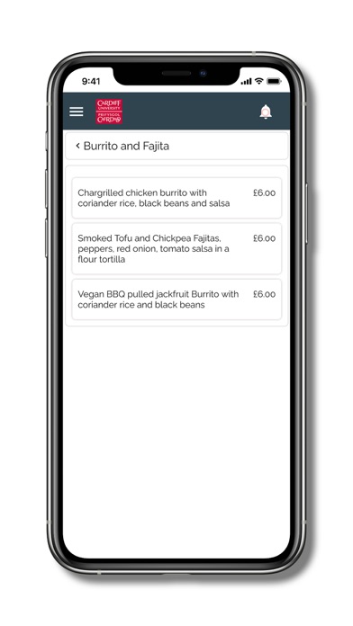 Cardiff University Food Screenshot