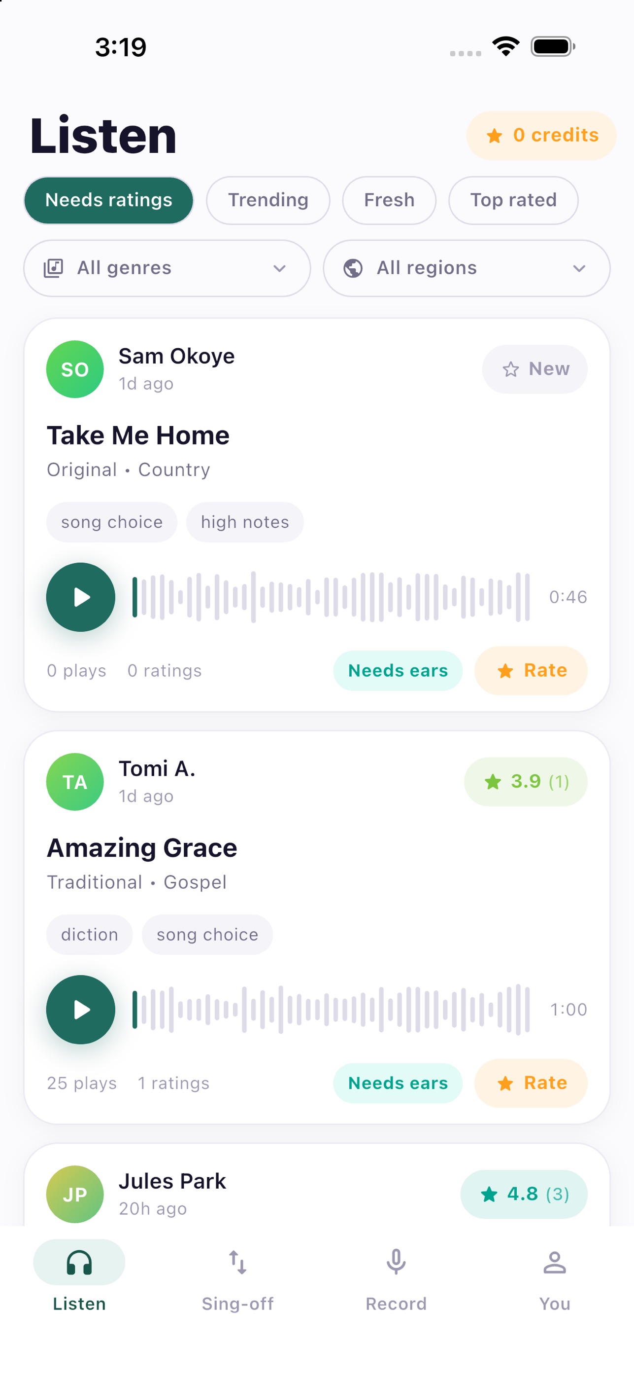 Screenshot 1 of Rate My Singing