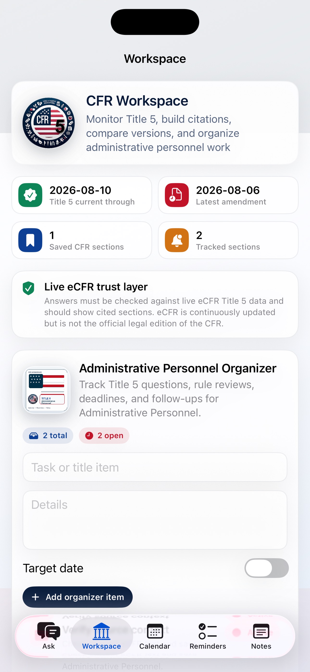 Screenshot 2 of CFR AI - Title 5