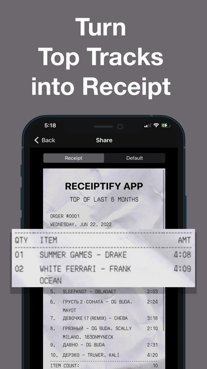 Receiptify: Stats for Spotify