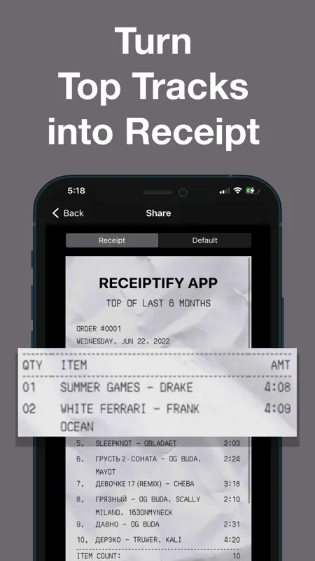 Receiptify: Stats for Spotify screenshot 2 of 5