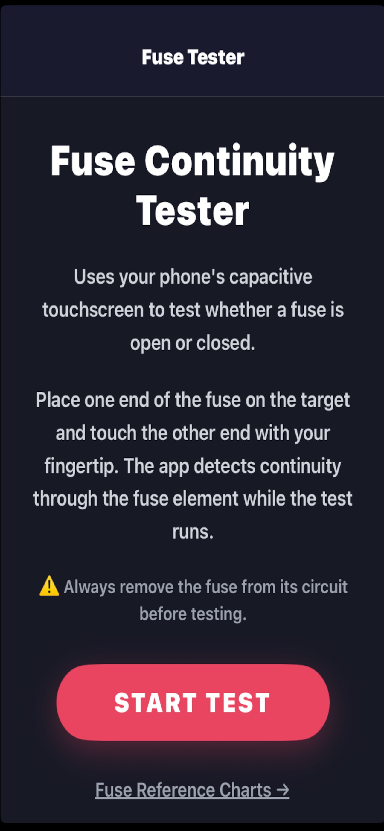 Screenshot 1 of Fuse Testing App
