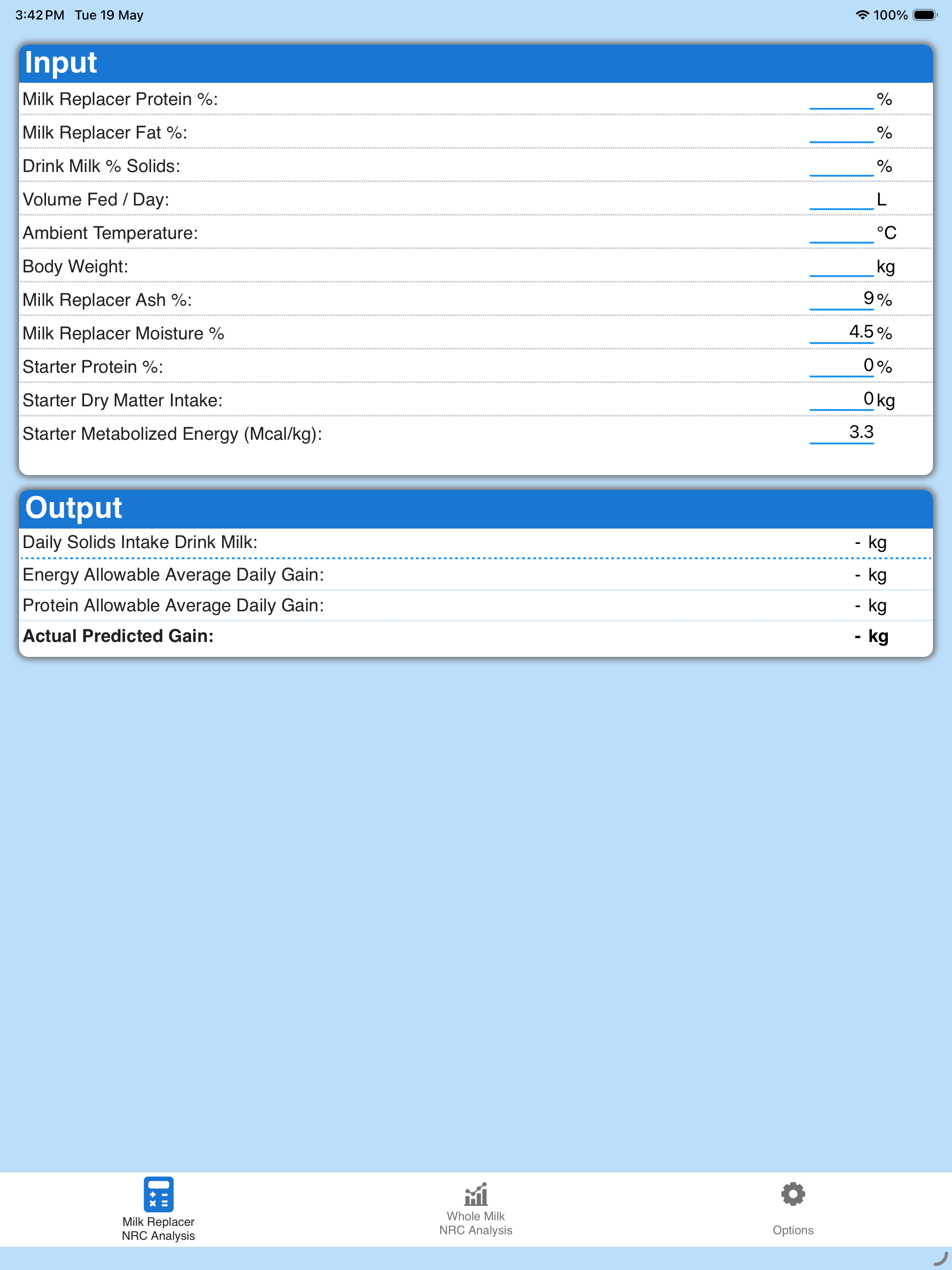 Purina NRC Milk Calculator screenshot 5