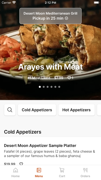 Desert Moon Grill iPhone screenshot 2 - Food & Drink app