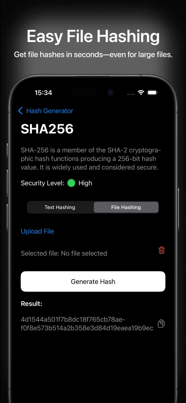 #2. FileToHash (iOS) Ved: FOUTURE