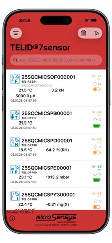 TELID®7sensor screenshot