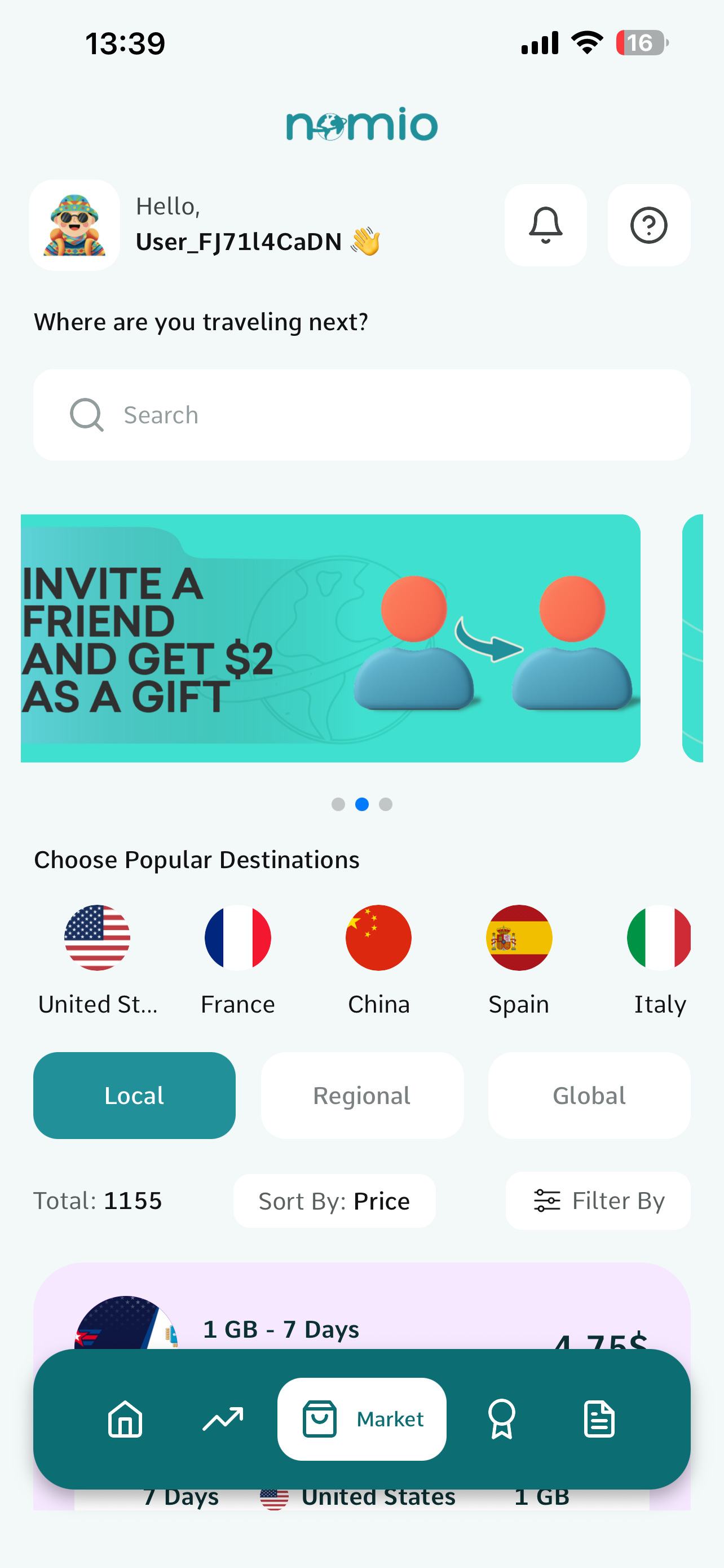 Nomio: eSIM Travel & Internet