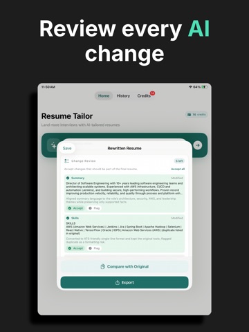 AI Resume Tailor iPad screenshot