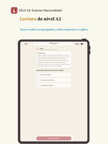 DELE A2: Examen Nacionalidad iPad screenshot