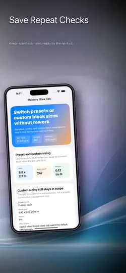 Screenshot von Masonry Block Calc auf dem iPhone 3