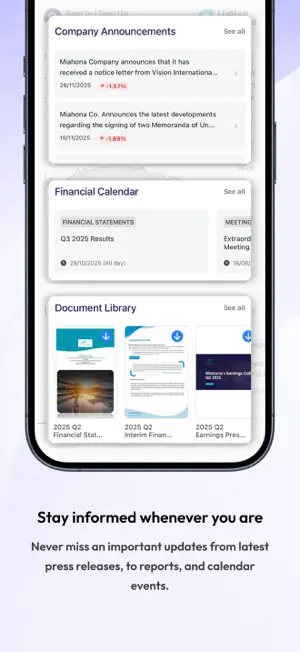 Miahona Investor Relations screenshot 4