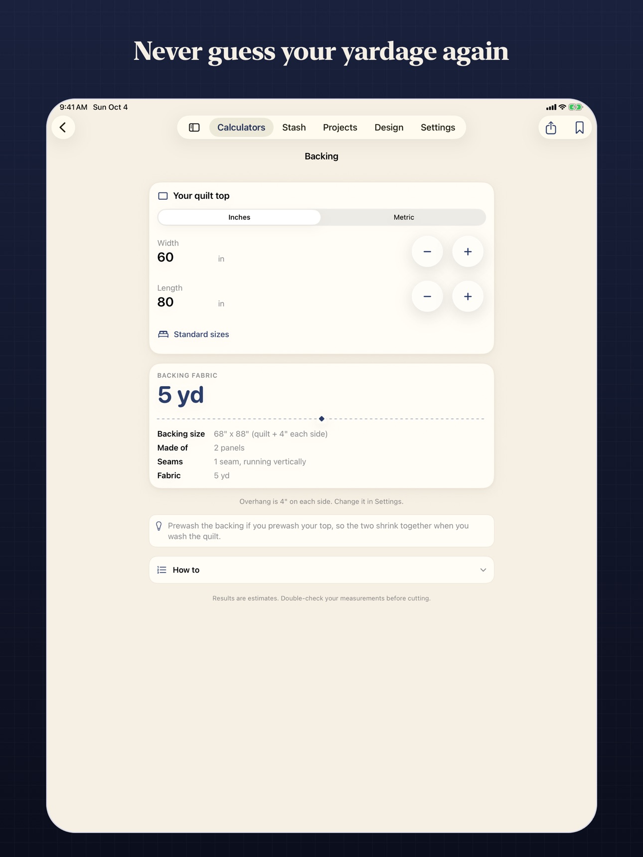 Screenshot 6 of Sashing: Quilting Calculator