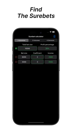 Surebet Stake Calculator screenshot 1