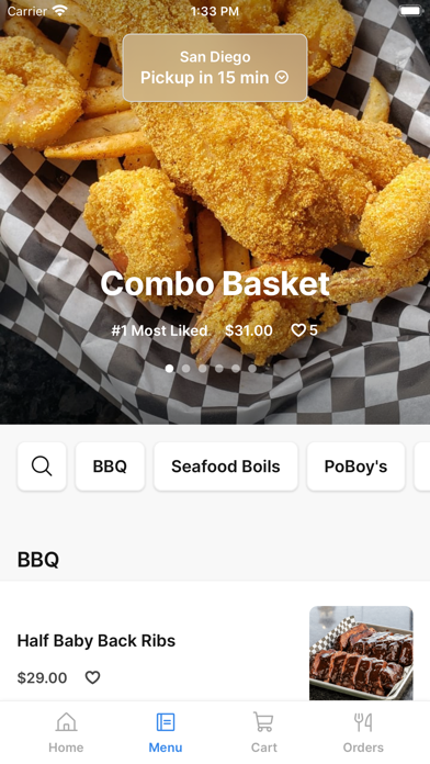 Louisiana Charlie's iPhone screenshot 2 - Food & Drink app