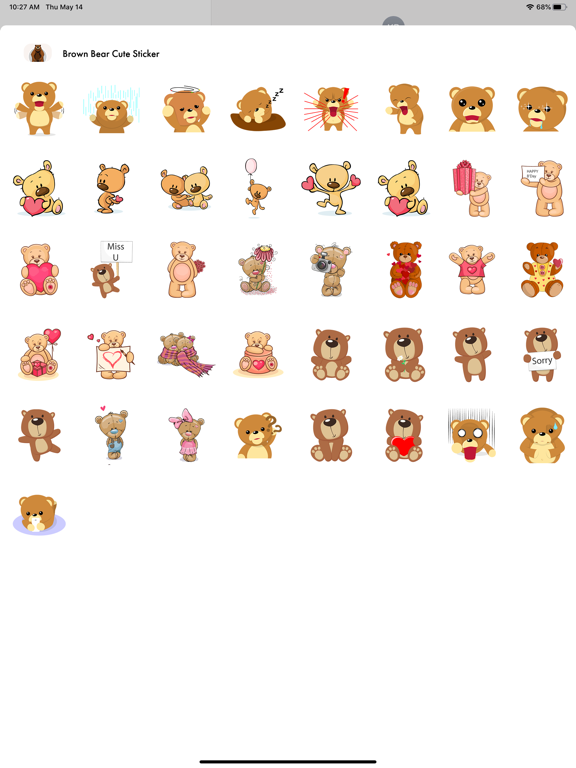 Screenshot #5 pour Brown Bear Cute Stickers