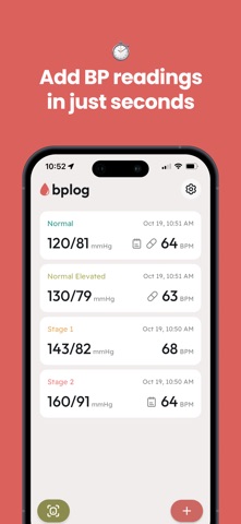 Blood Pressure Monitor : BPLog screenshot