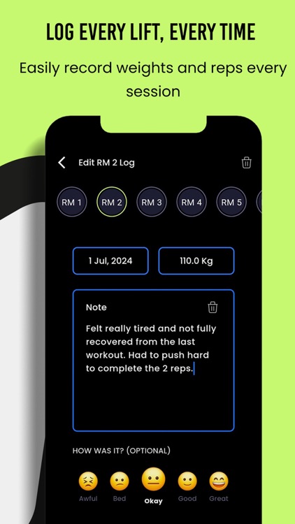 Workout RM Tracker & Gym Log