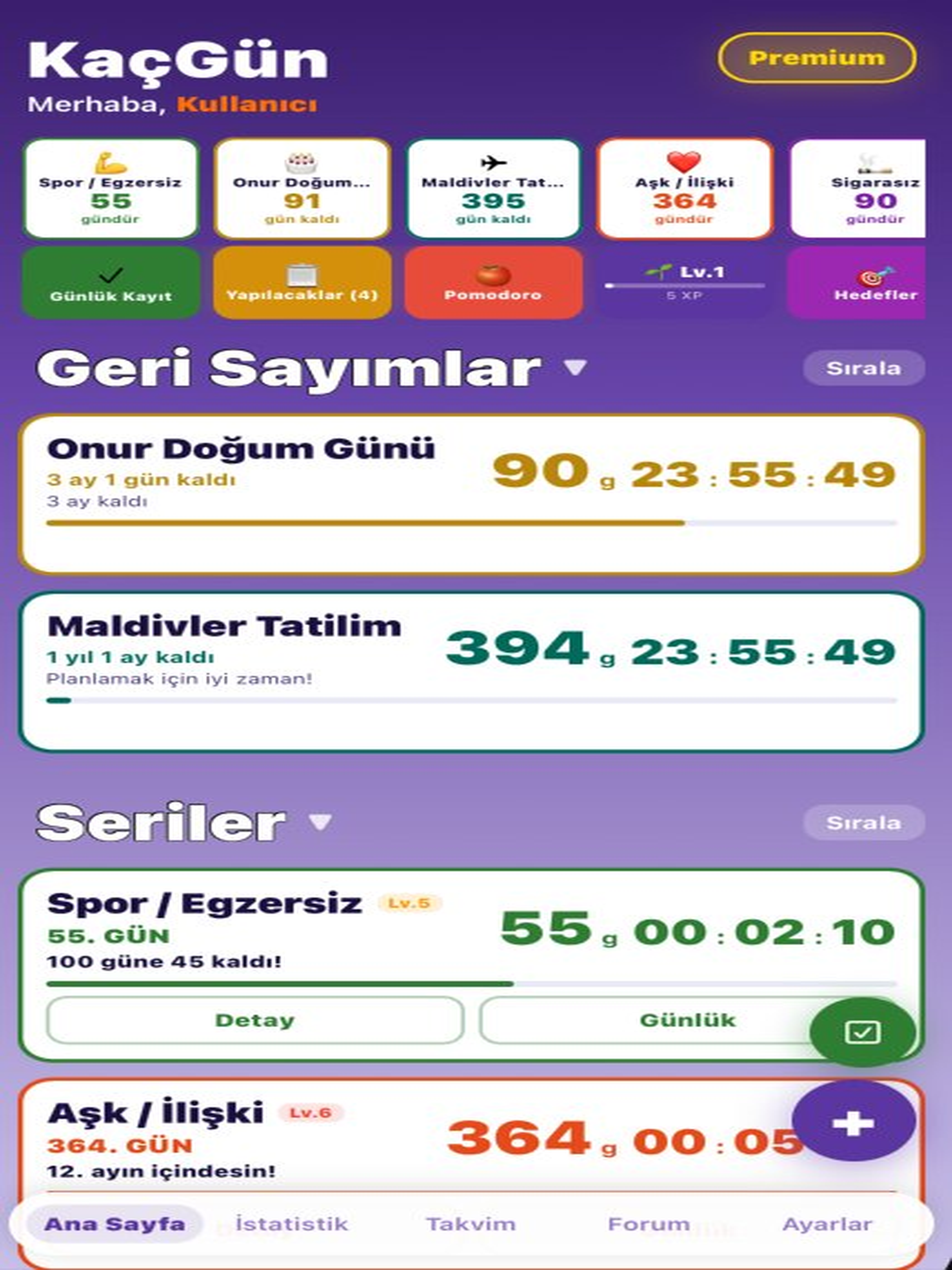 KaçGün — Alışkanlık Takipçisi