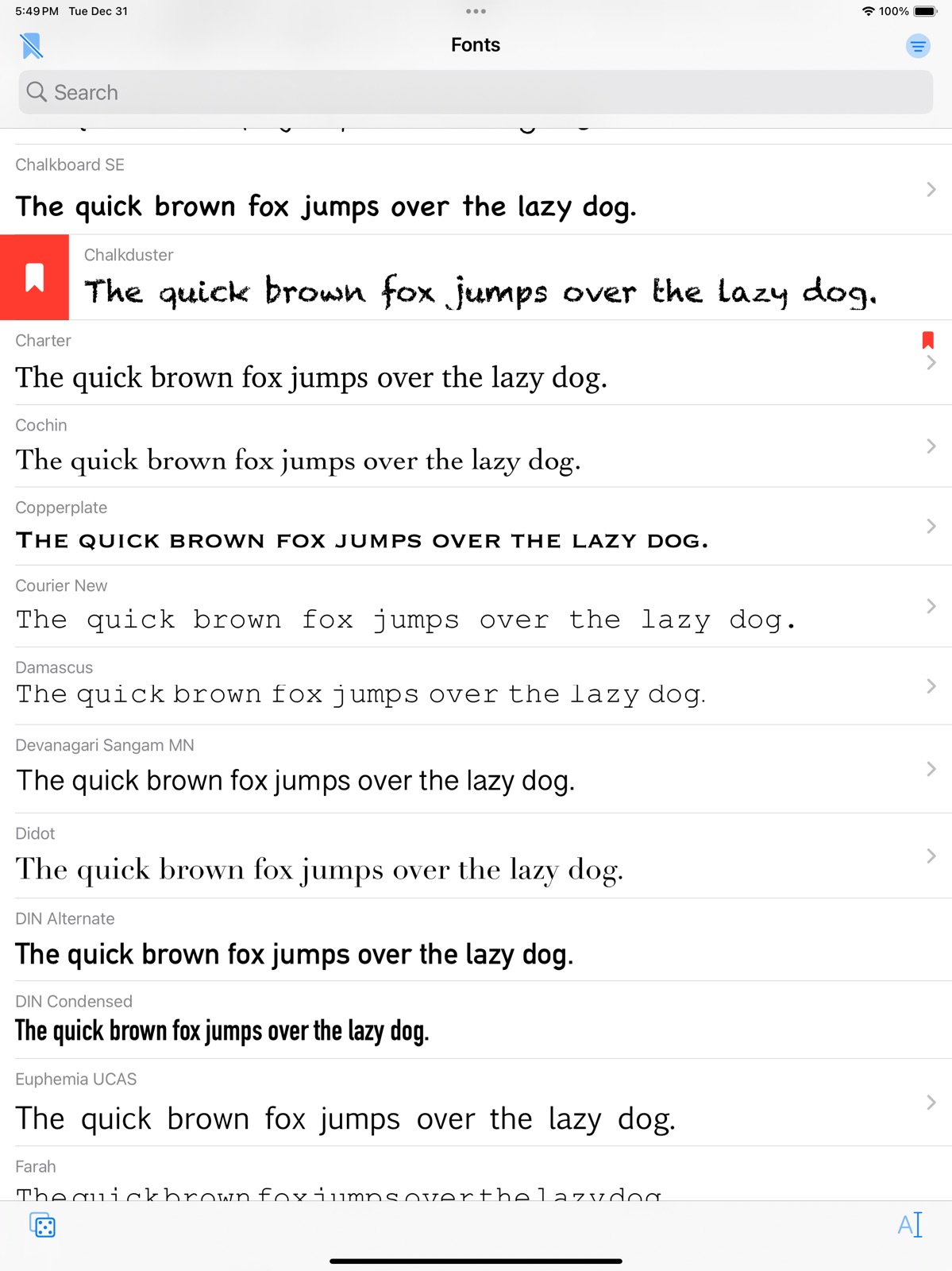 Font Booklet ipad screenshot 1