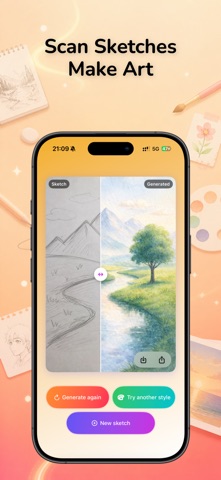 ArtsGen: Sketch to AI Art iPhone screenshot