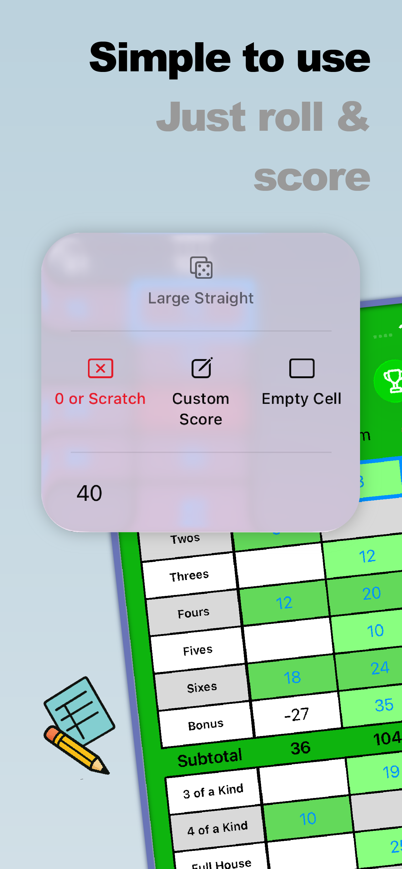 Yatzy / Yahtzee Scores screenshot 2