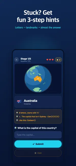 Capital Quiz: World Tour Game screenshot 3
