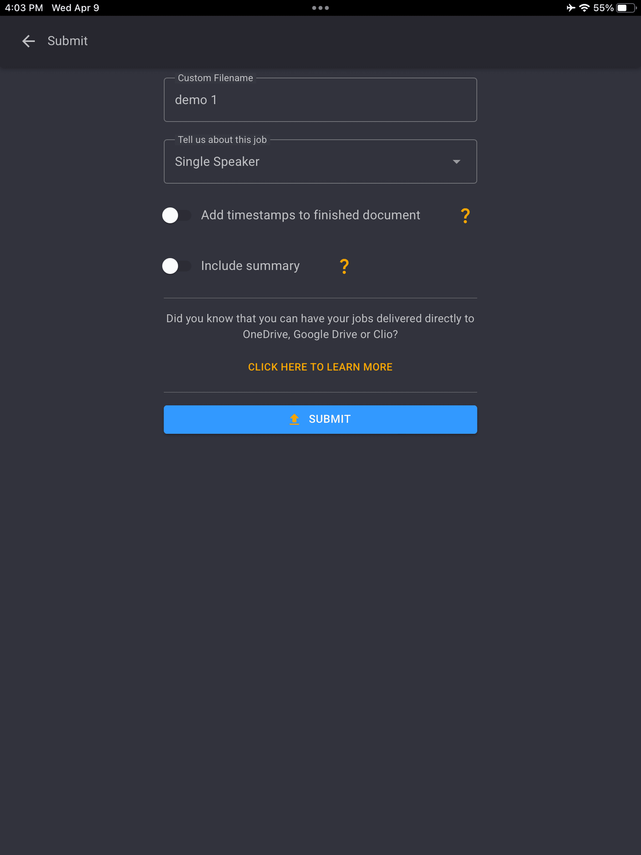 SpeakWrite - Voice to Document