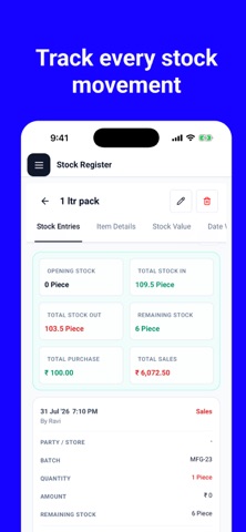 Stock Register: Inventory App iPhone screenshot