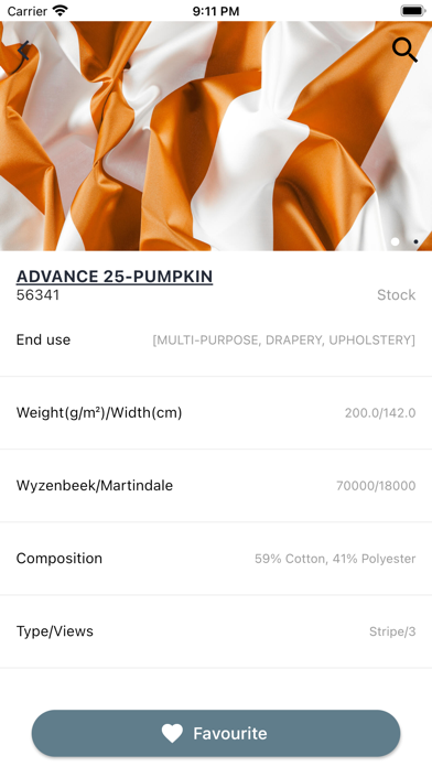 BVA Acacia Fabrics Screenshot