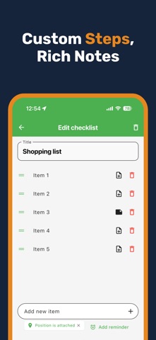 Checklist: Reusable Tasks screenshot